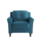 Tufted Microfiber Accent Chair - Single Seat with Curved Arms