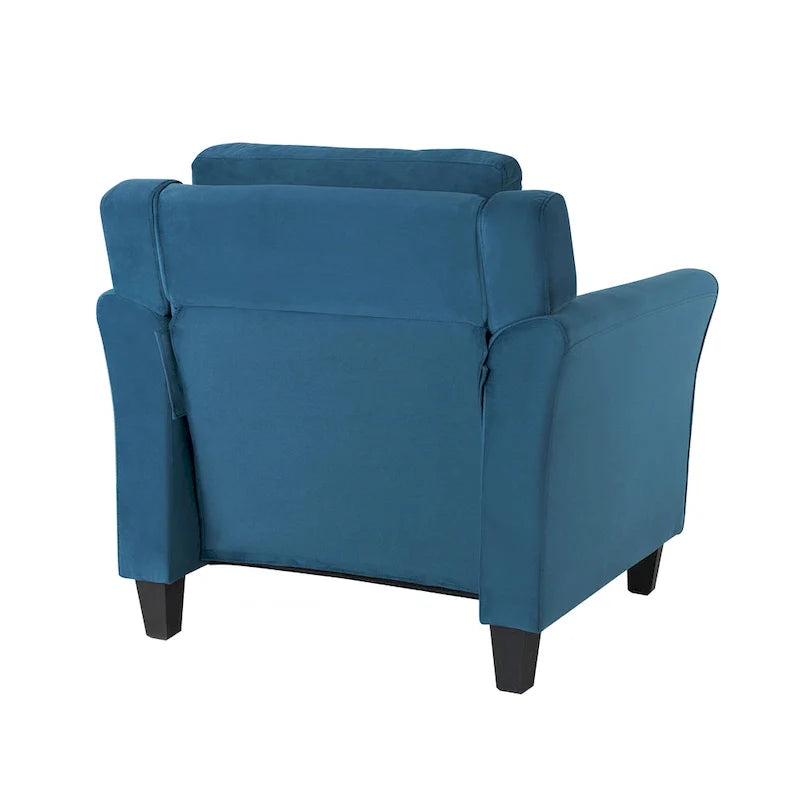 Tufted Microfiber Accent Chair - Single Seat with Curved Arms