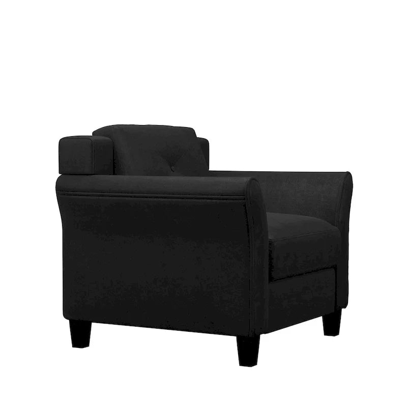 Tufted Microfiber Accent Chair - Single Seat with Curved Arms