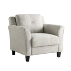 Tufted Microfiber Accent Chair - Single Seat with Curved Arms