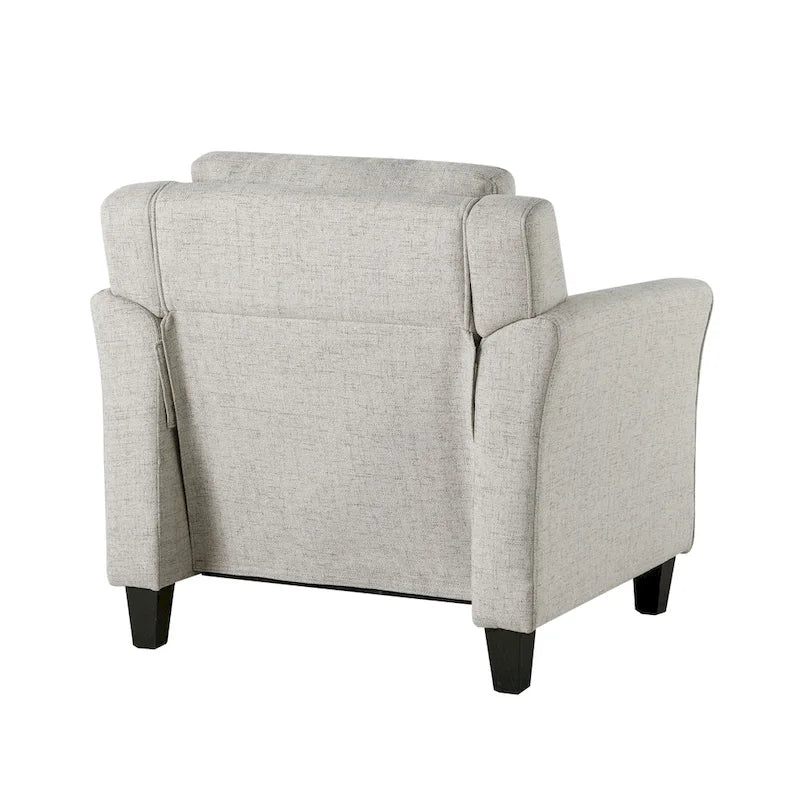 Tufted Microfiber Accent Chair - Single Seat with Curved Arms