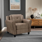 Tufted Microfiber Accent Chair - Single Seat with Curved Arms