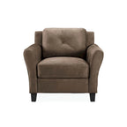 Tufted Microfiber Accent Chair - Single Seat with Curved Arms