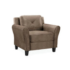 Tufted Microfiber Accent Chair - Single Seat with Curved Arms