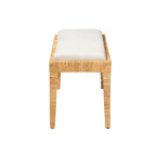 White & Natural Brown Rattan Accent Bench – 1-Seat