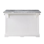 Kitchen Island - White with Grey Marble Top