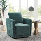Green Channel Quilted 360-Degree Swivel Accent Chair