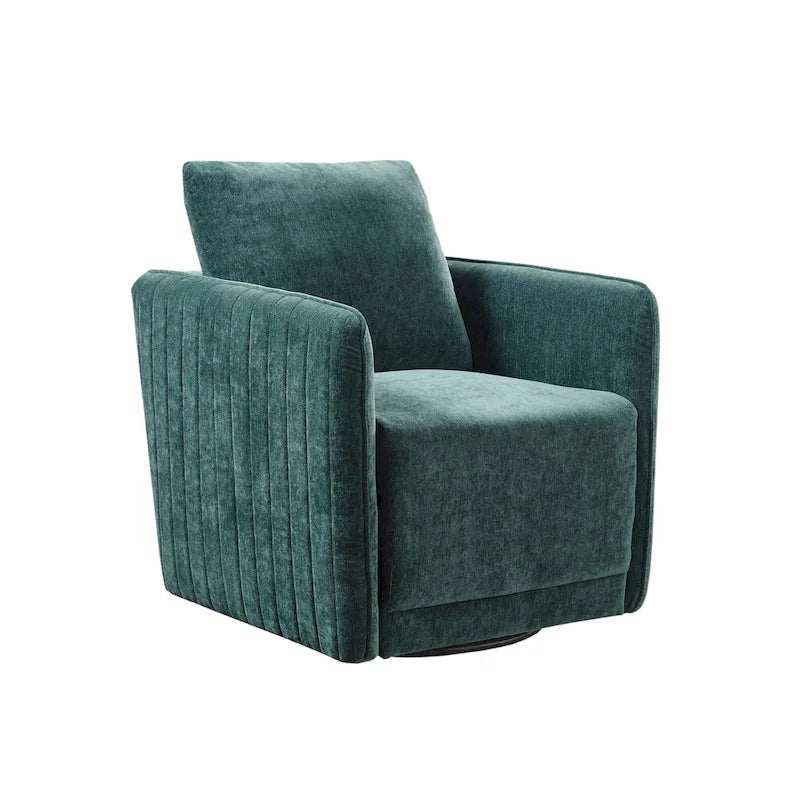 Green Channel Quilted 360-Degree Swivel Accent Chair