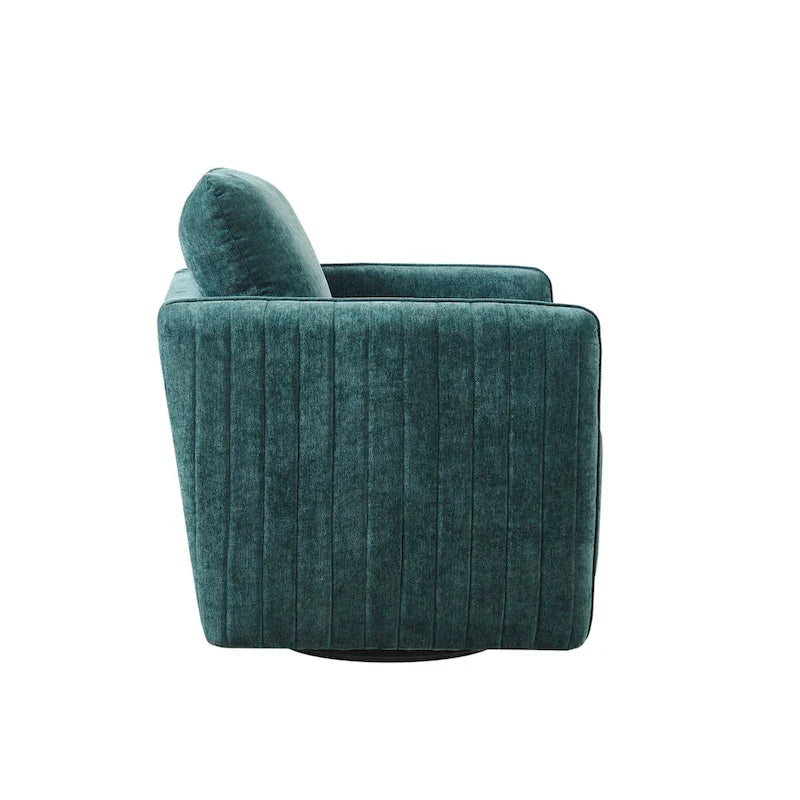 Green Channel Quilted 360-Degree Swivel Accent Chair