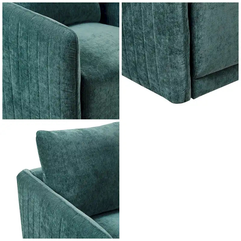 Green Channel Quilted 360-Degree Swivel Accent Chair
