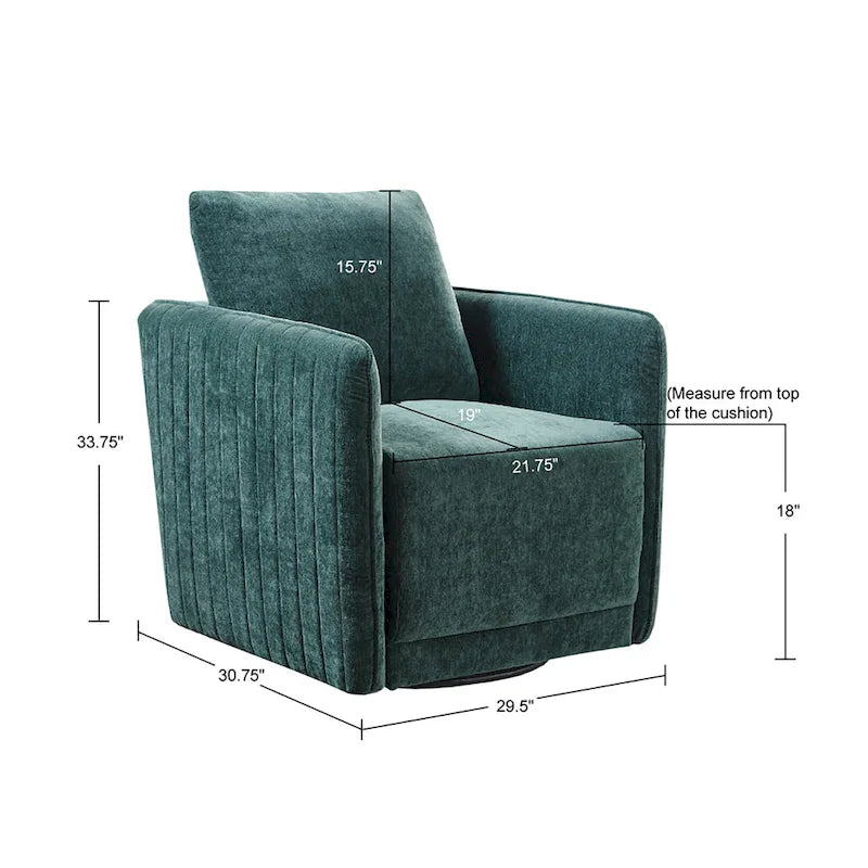 Green Channel Quilted 360-Degree Swivel Accent Chair