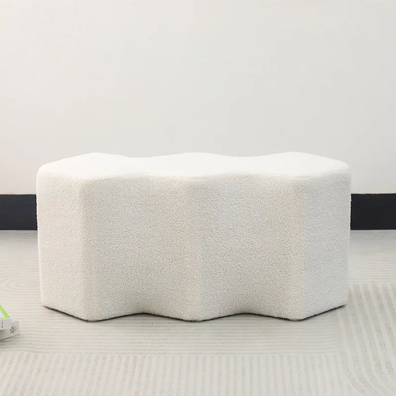 Velvet Polygon Ottoman Bench - 35 Long Footstool