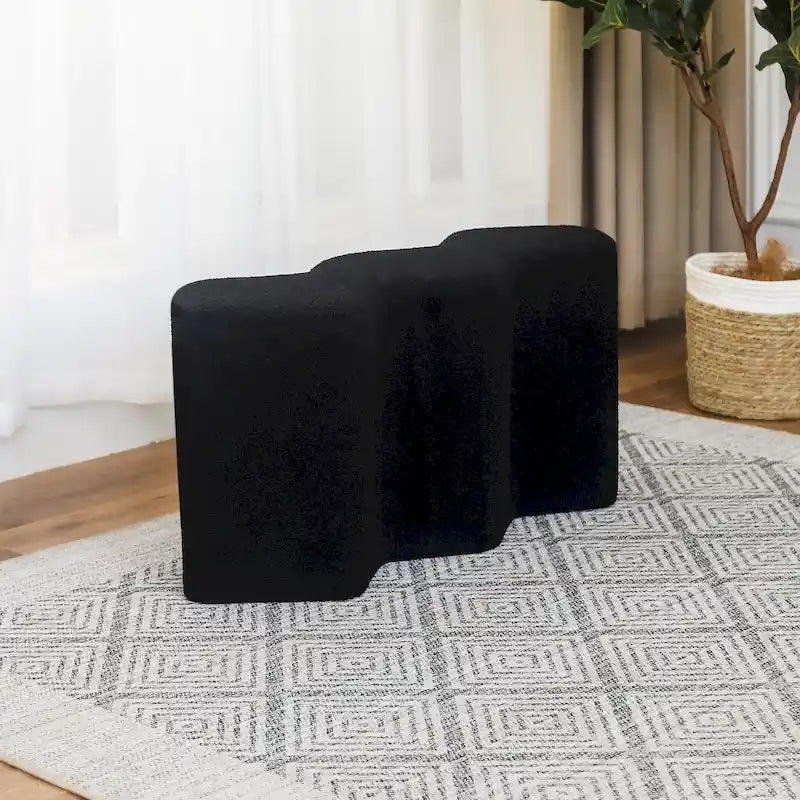 Velvet Polygon Ottoman Bench - 35 Long Footstool