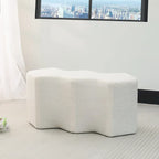 Adeco 35 Long Ottoman Bench Velvet Polygon Foot Stool