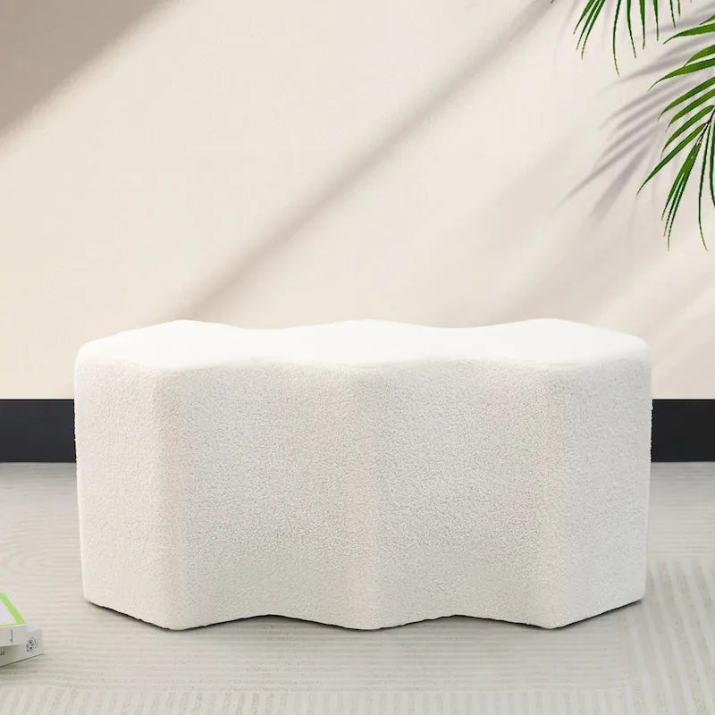 Velvet Polygon Ottoman Bench - 35 Long Footstool