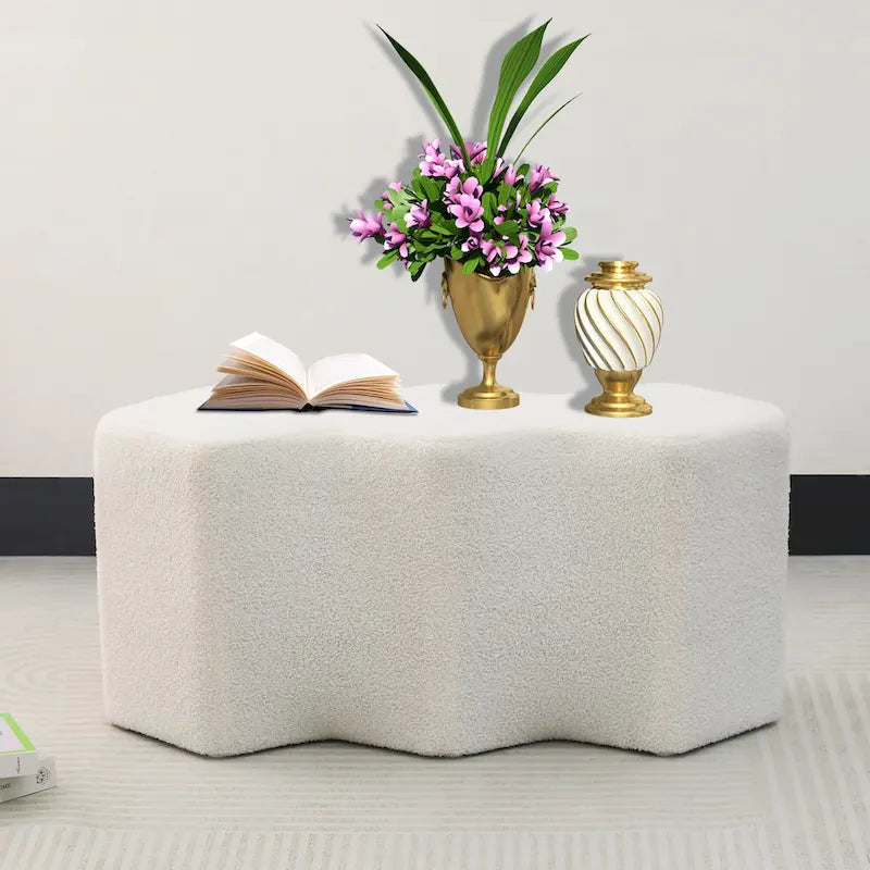 Velvet Polygon Ottoman Bench - 35 Long Footstool