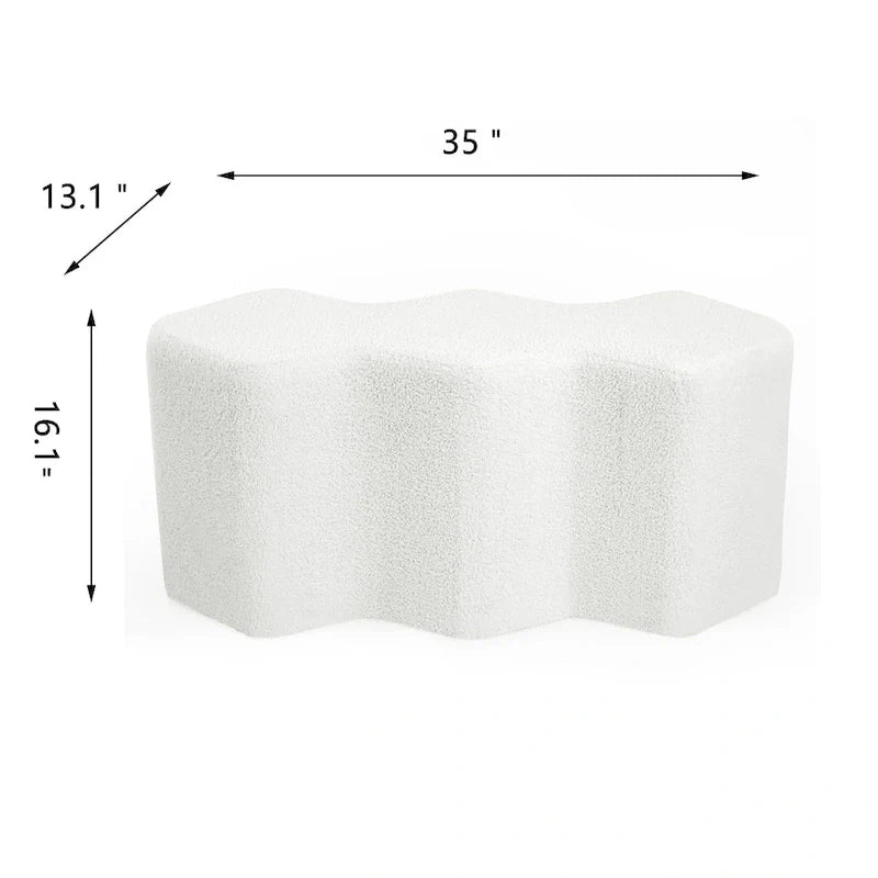 Velvet Polygon Ottoman Bench - 35 Long Footstool