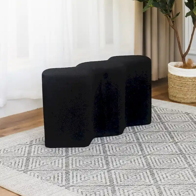 Velvet Polygon Ottoman Bench - 35 Long Footstool
