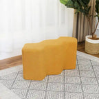 Velvet Polygon Ottoman Bench - 35 Long Footstool