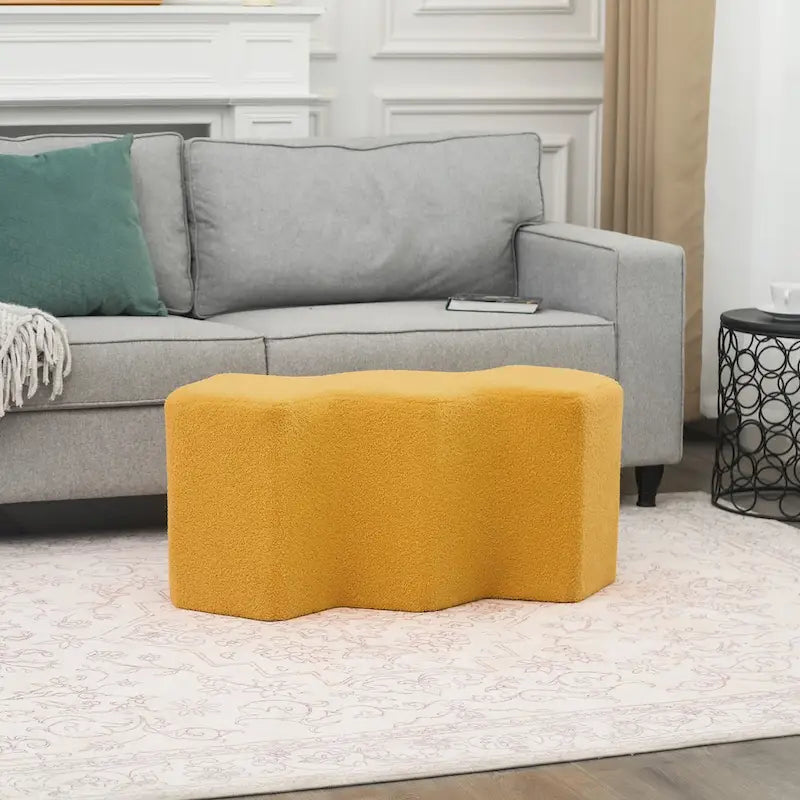 Velvet Polygon Ottoman Bench - 35 Long Footstool