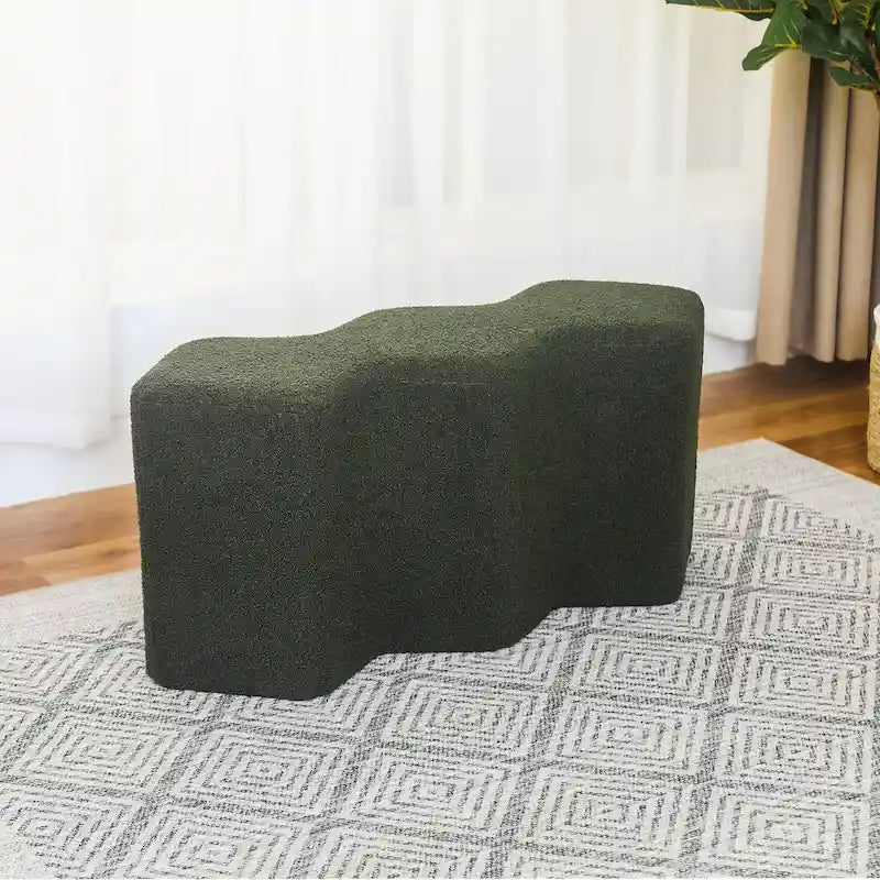 Velvet Polygon Ottoman Bench - 35 Long Footstool