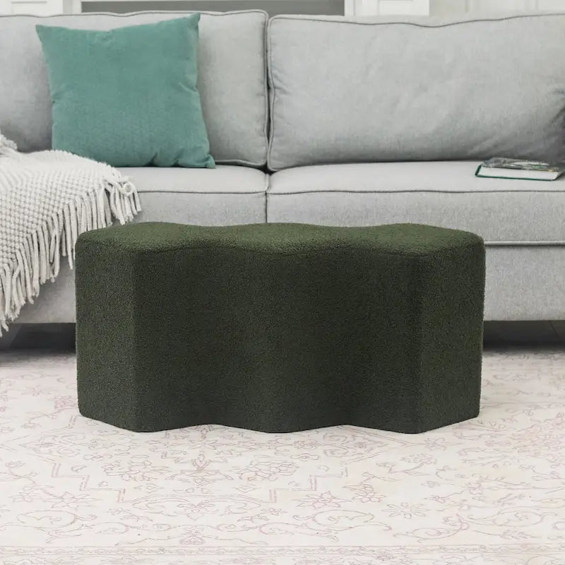 Velvet Polygon Ottoman Bench - 35 Long Footstool