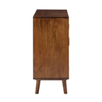 2-Door Accent Cabinet with Rattan Doors - Cherry Wood