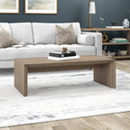 Natural Wood 48 Rectangular Coffee Table with Sled Base