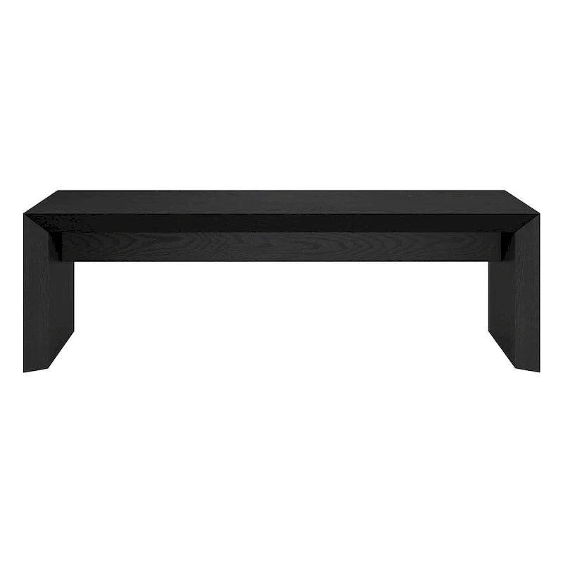 Natural Wood 48 Rectangular Coffee Table with Sled Base