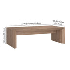 Natural Wood 48 Rectangular Coffee Table with Sled Base