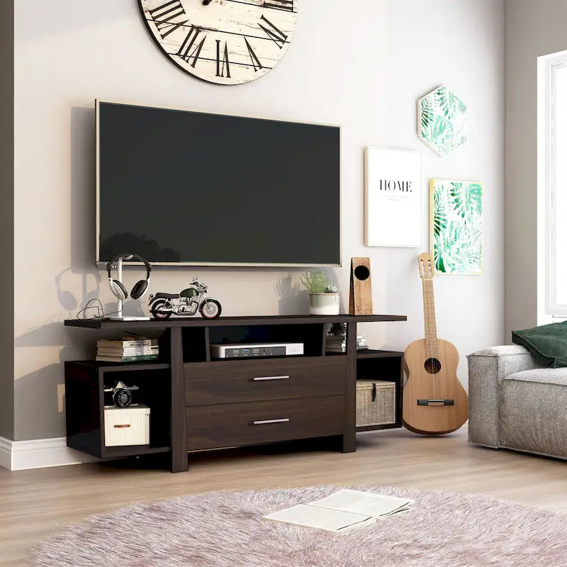 Dark Wenge 60 TV Stand with Storage Drawers