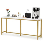 70.9 Rustic Gold Console Table for Living Room