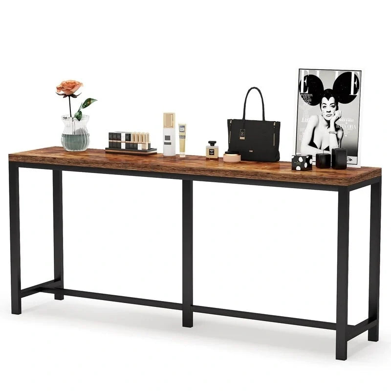 70.9 Rustic Gold Console Table for Living Room