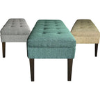 Button Tufted Upholstered Bench - 55 Long - Multiple Colors