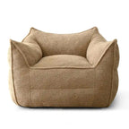 Khaki Teddy Boucle Bean Bag Chair – Single Seat