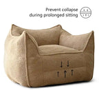 Khaki Teddy Boucle Bean Bag Chair – Single Seat