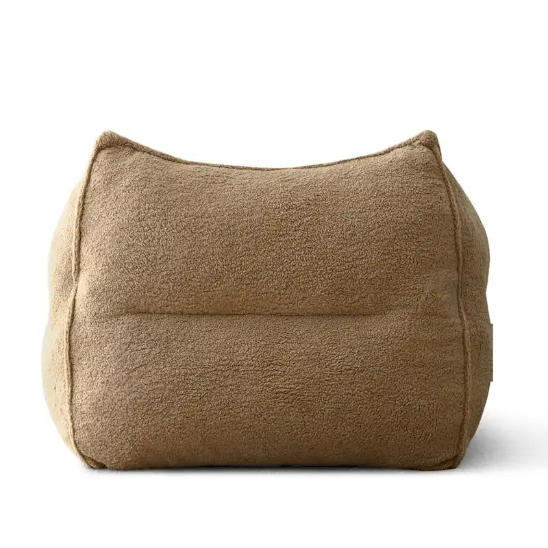 Khaki Teddy Boucle Bean Bag Chair – Single Seat