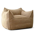 Khaki Teddy Boucle Bean Bag Chair – Single Seat
