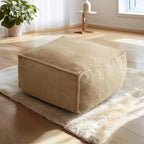 Khaki Teddy Boucle Bean Bag Chair – Single Seat