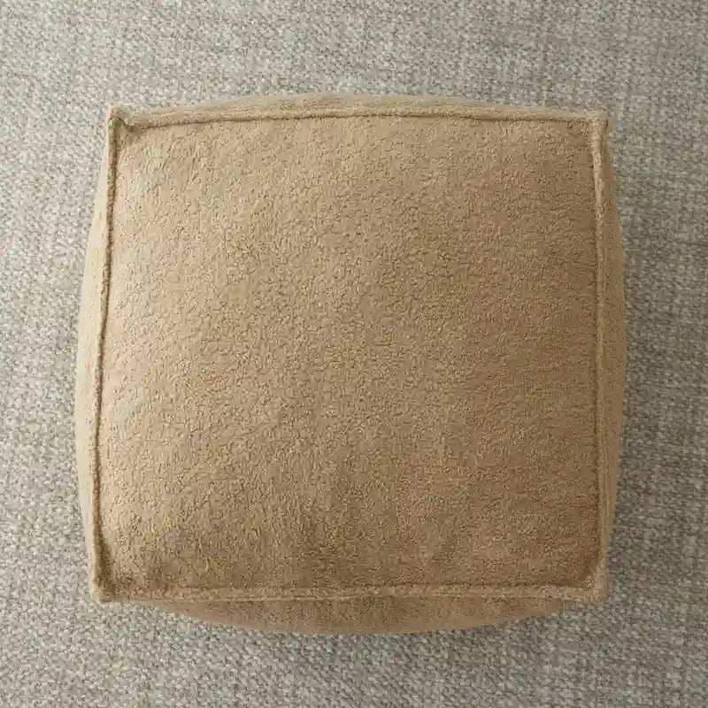 Khaki Teddy Boucle Bean Bag Chair – Single Seat