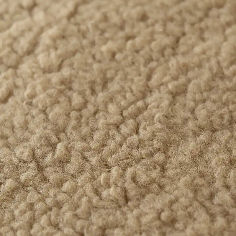 Khaki Teddy Boucle Bean Bag Chair – Single Seat