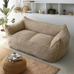 Khaki Teddy Boucle Bean Bag Chair – Single Seat
