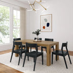 Plank and Beam 72 Modern Solid Wood Table and Chairs Dining Set