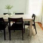 72 Modern Solid Wood Dining Table Set with 6 Chairs - Natural Finish
