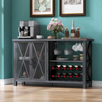 Grey/Brown Bar Cabinet with Wine Rack