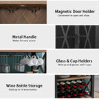 Grey/Brown Bar Cabinet with Wine Rack