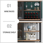 Grey/Brown Bar Cabinet with Wine Rack