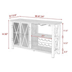Grey/Brown Bar Cabinet with Wine Rack