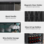 Grey/Brown Bar Cabinet with Wine Rack