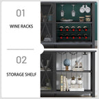 Grey/Brown Bar Cabinet with Wine Rack